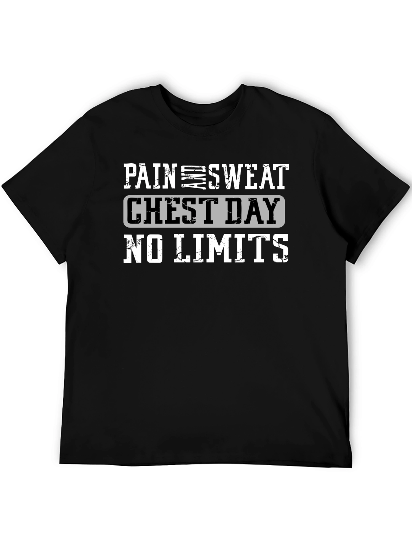 Pain Sweat Chest Day No Limits Black T-Shirt