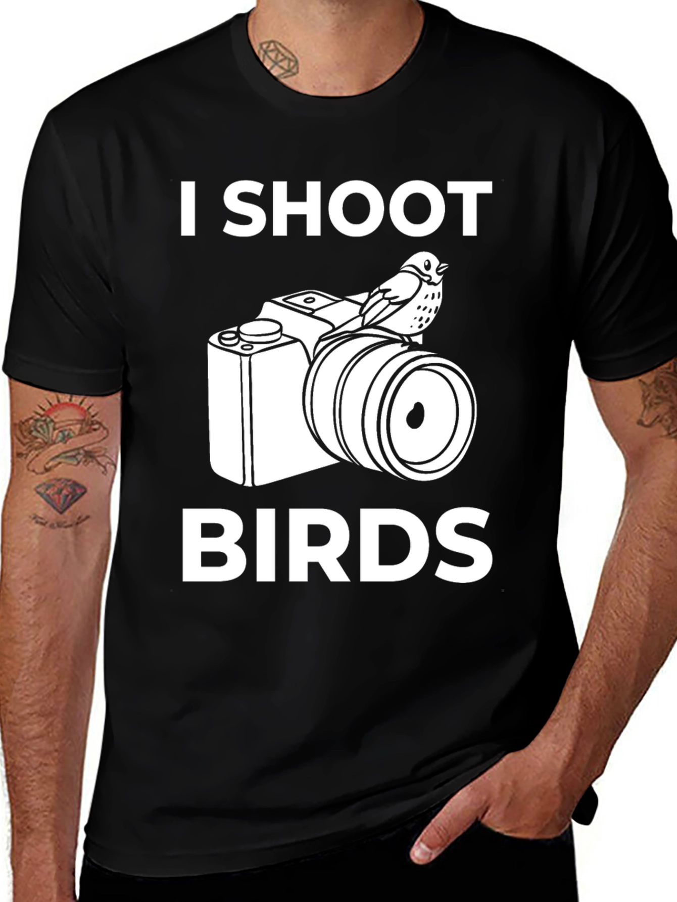 I Shoot Birds T-Shirt - Photography Humor Tee