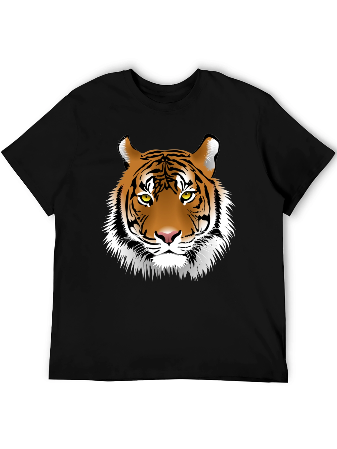Bold Tiger Graphic Tee - Black Cotton Shirt