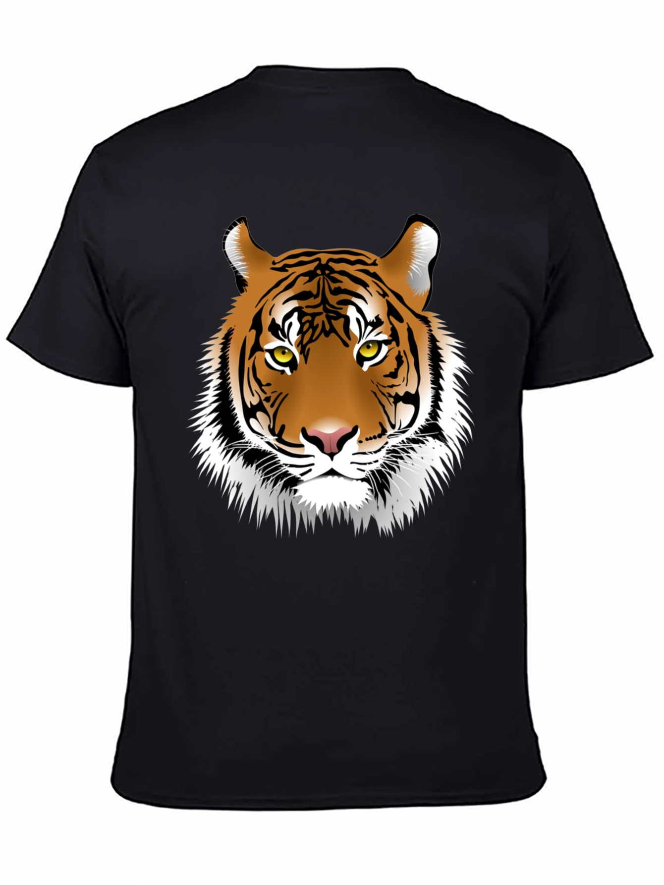 Bold Tiger Graphic Tee - Black Cotton Shirt