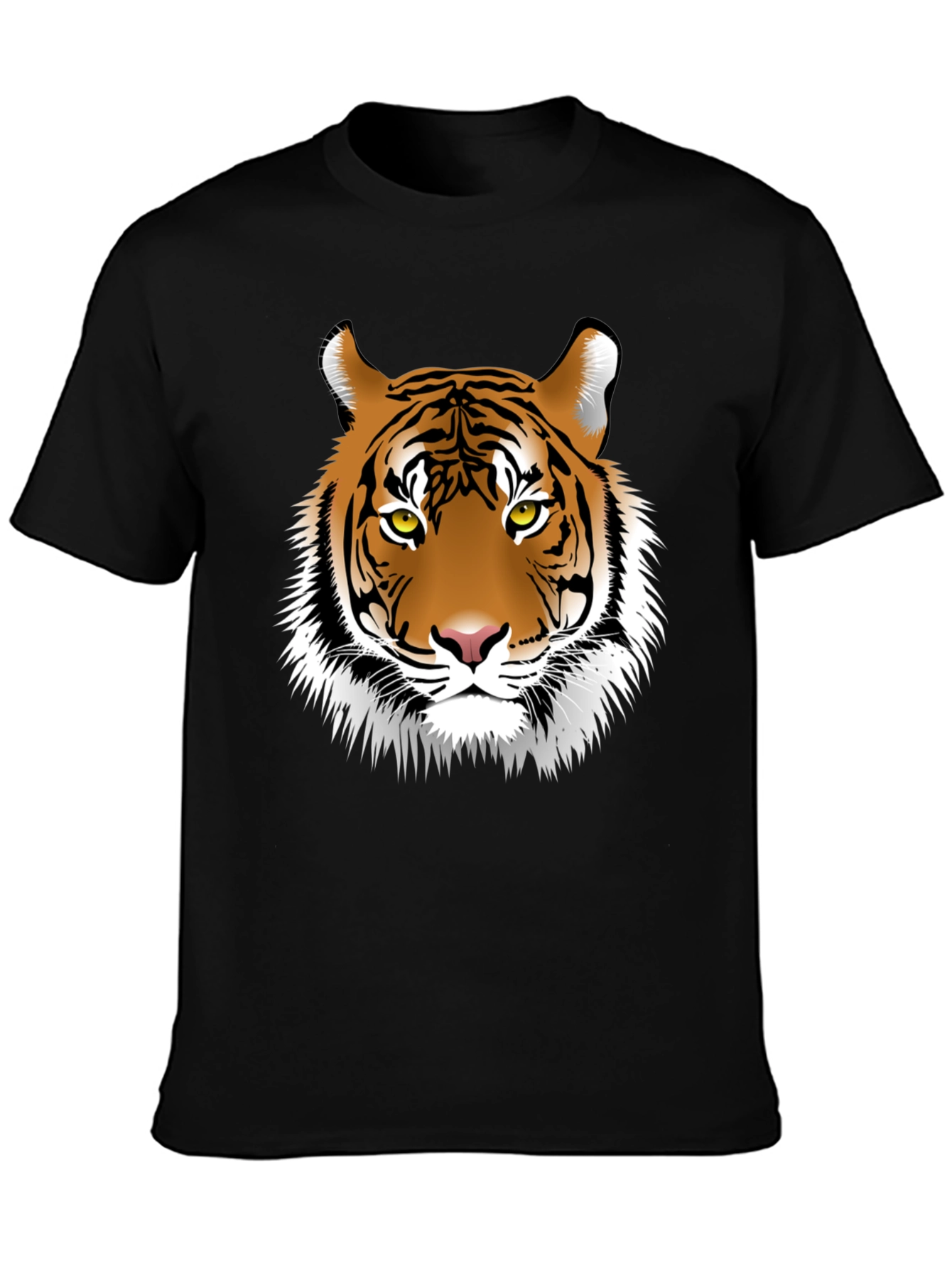 Bold Tiger Graphic Tee - Black Cotton Shirt