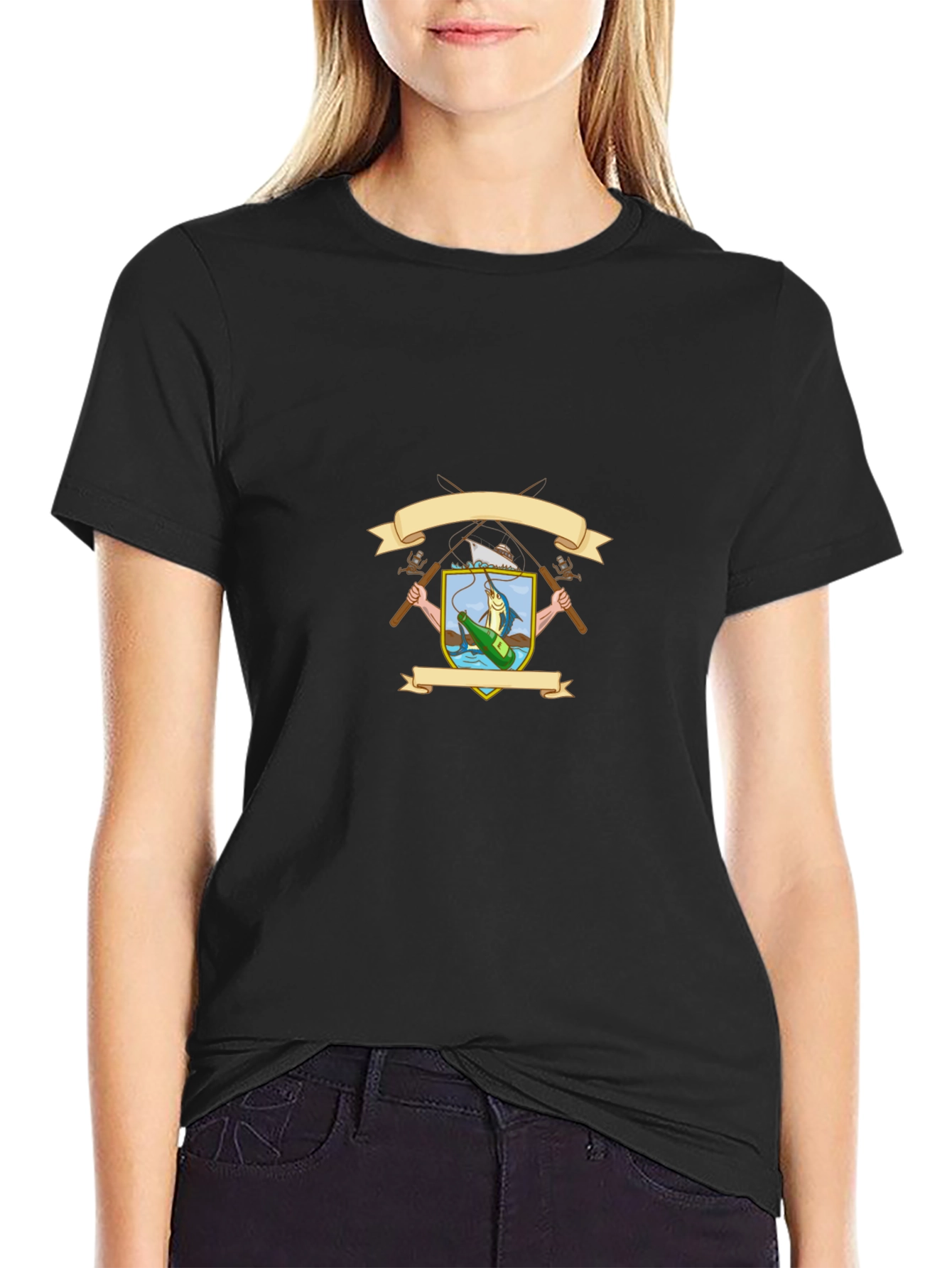 Fishing Crest Graphic T-Shirt - Angler Style