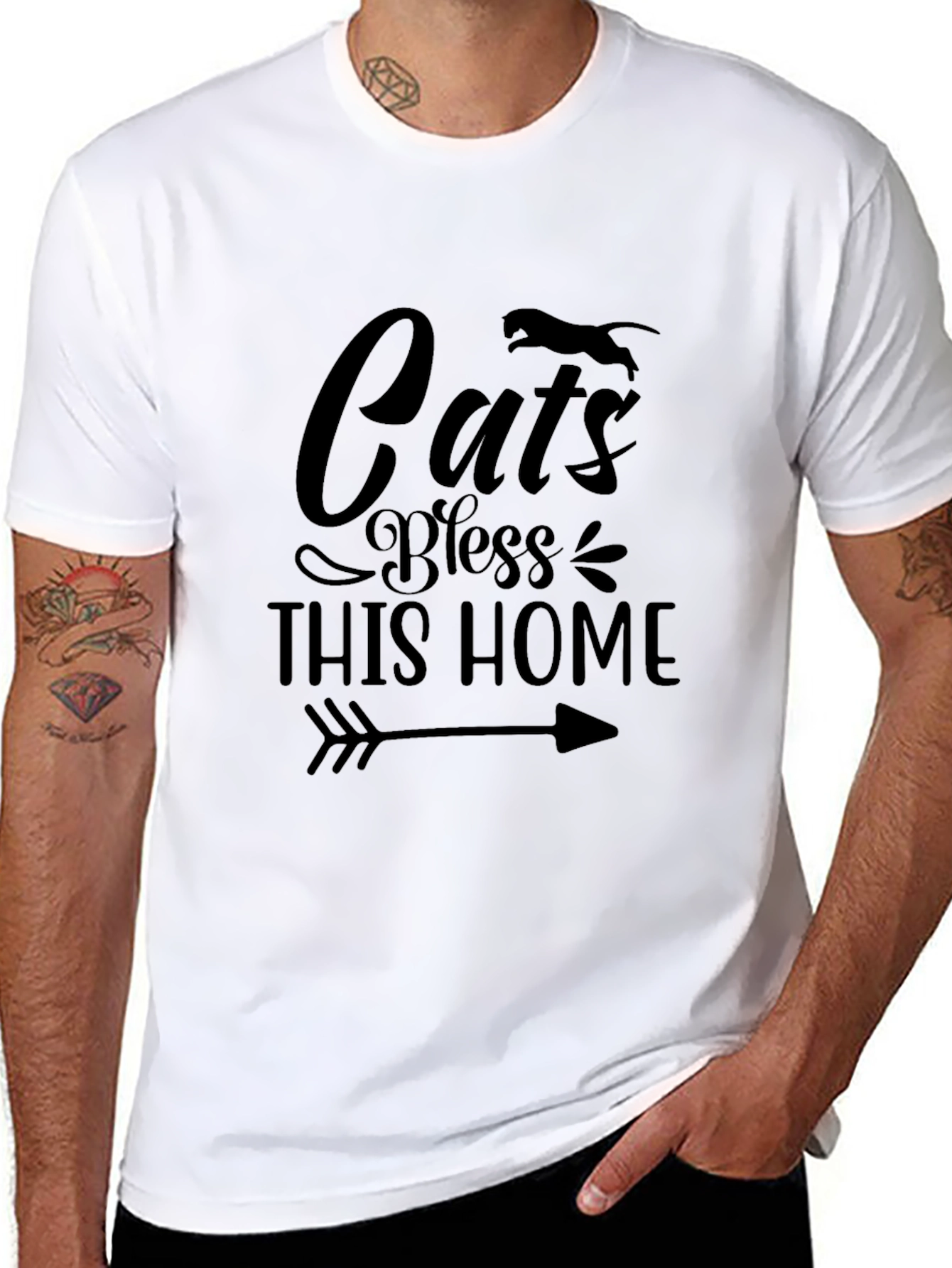 Cats Bless This Home Graphic Tee