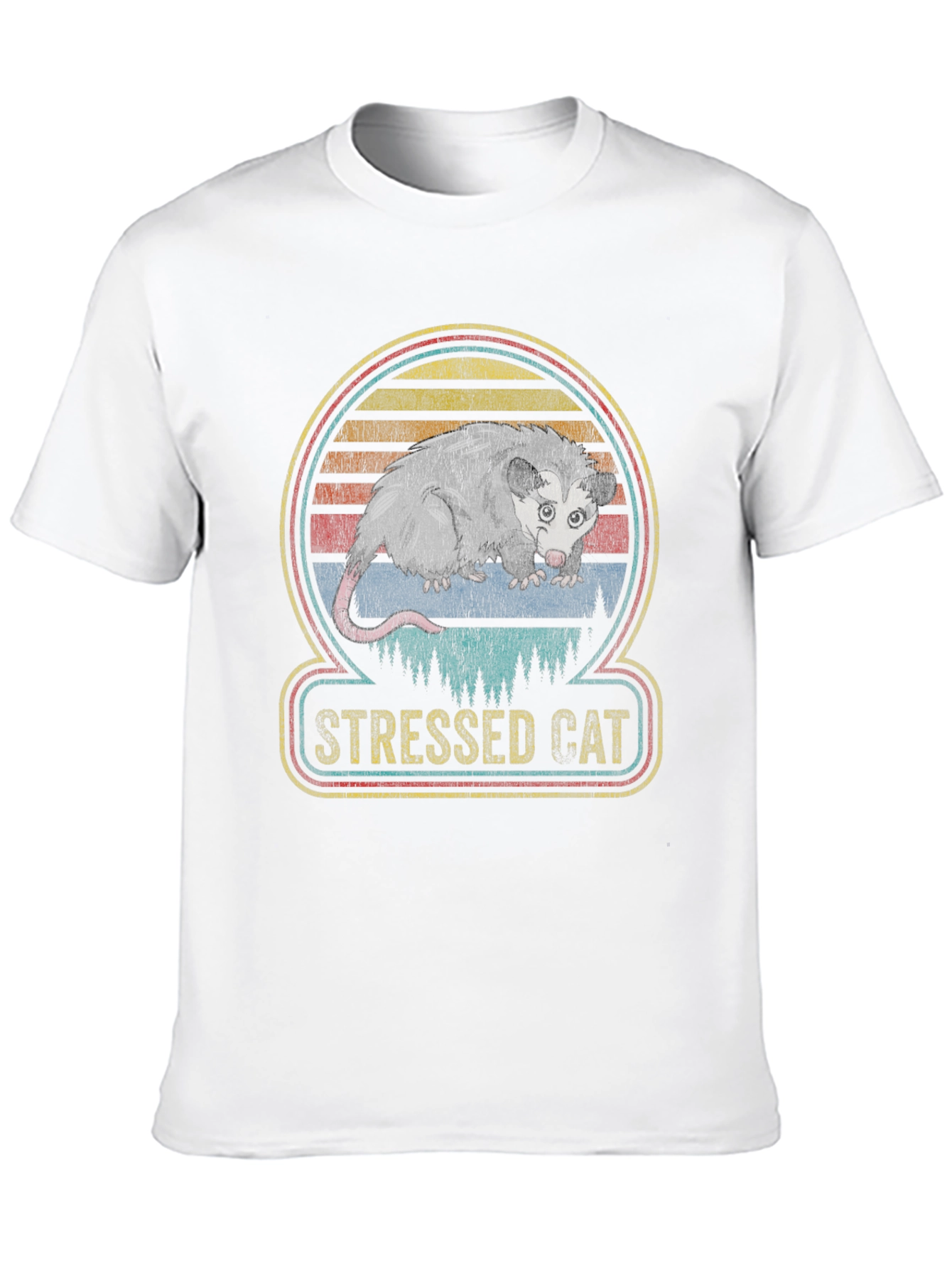 Stressed Cat Opossum Graphic Tee