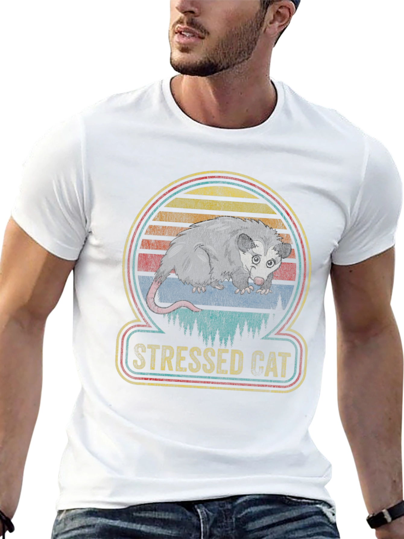 Stressed Cat Opossum Graphic Tee