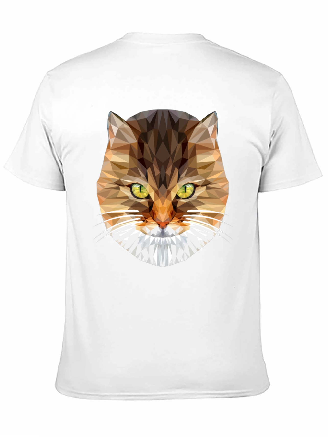 Geometric Cat Face Graphic Tee - Modern Style