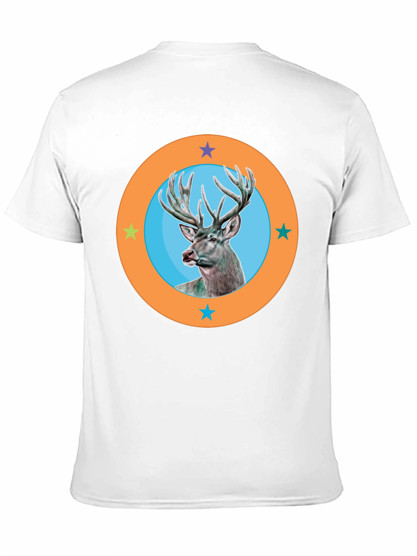 Deer Circle Graphic Tee - Black