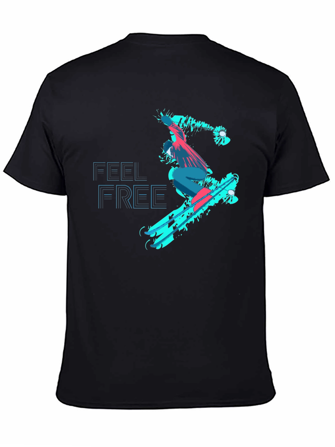Feel Free Skater Black Graphic Tee