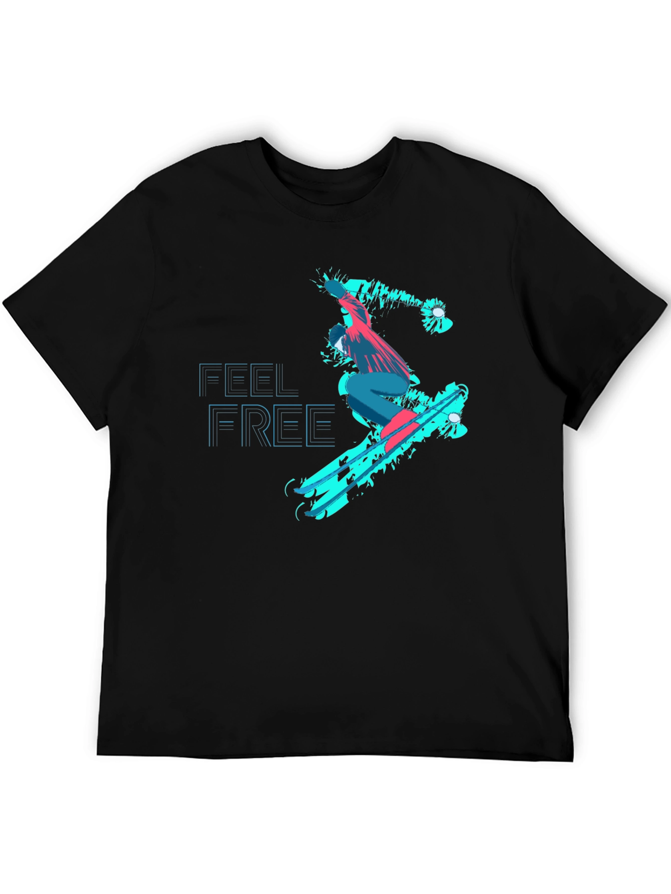 Feel Free Skater Black Graphic Tee