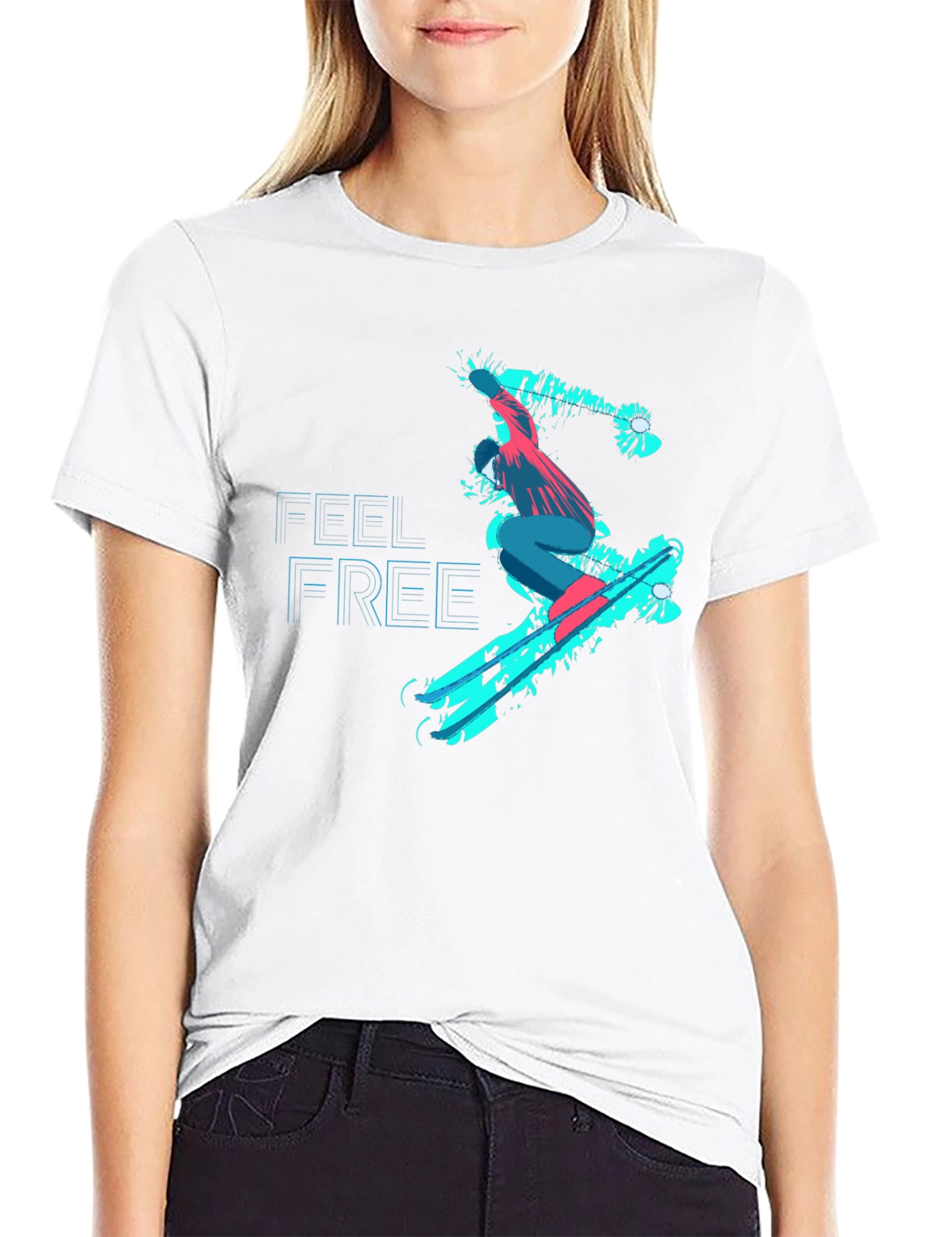 Feel Free Skater Black Graphic Tee