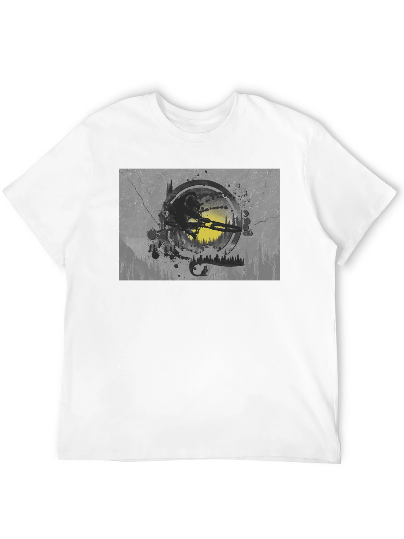 Mountain Bike Graphic Tee - Black Cotton Blend