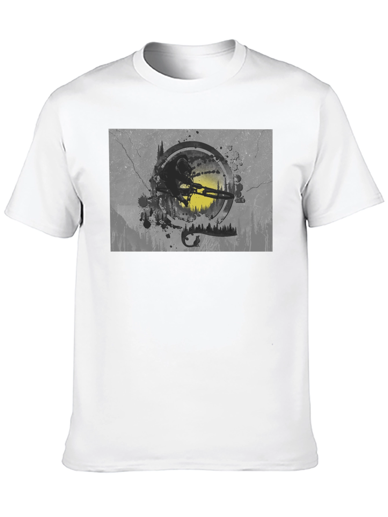 Mountain Bike Graphic Tee - Black Cotton Blend