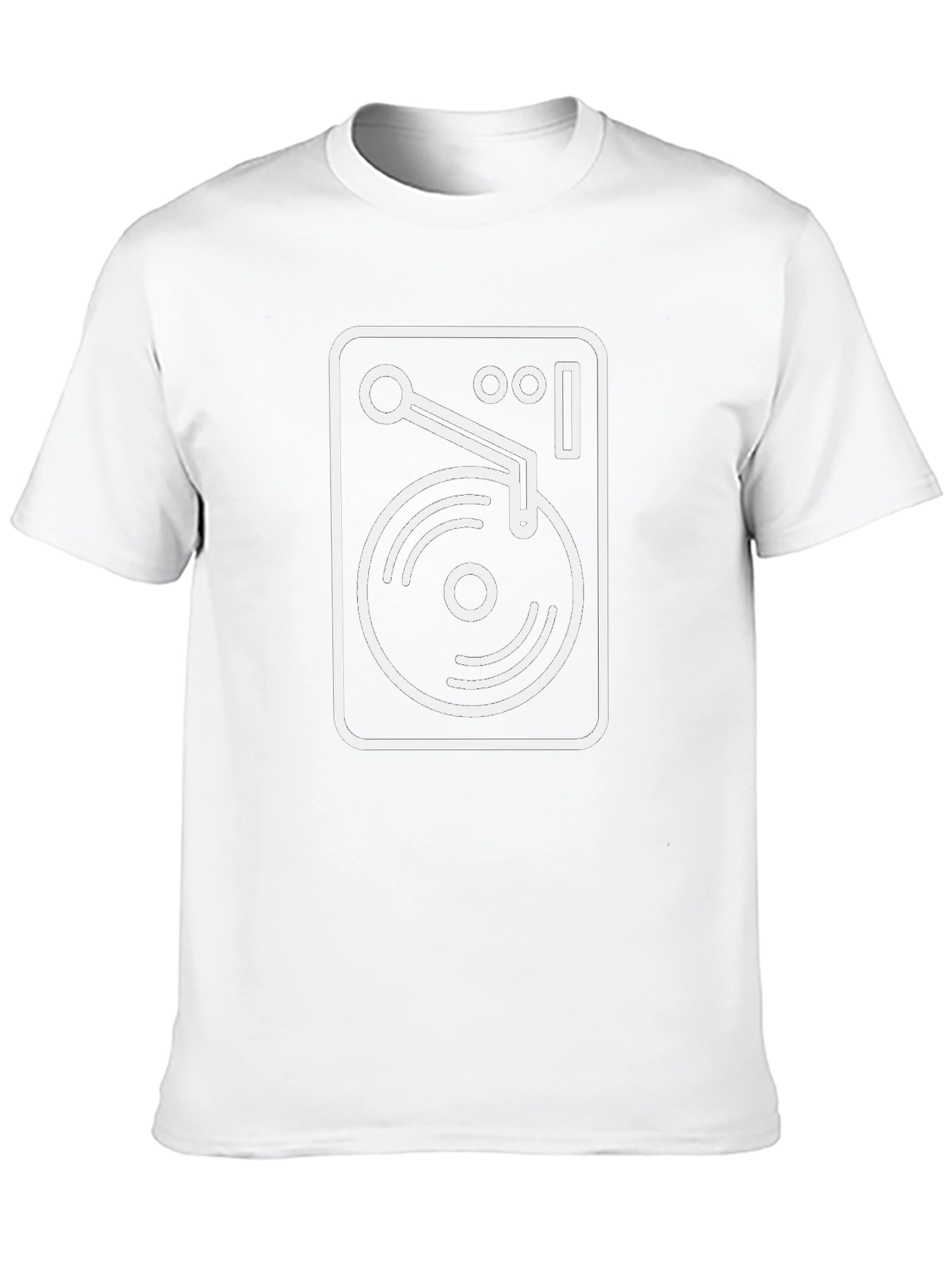 DJ Turntable Graphic Tee - Black Cotton Blend T-Shirt