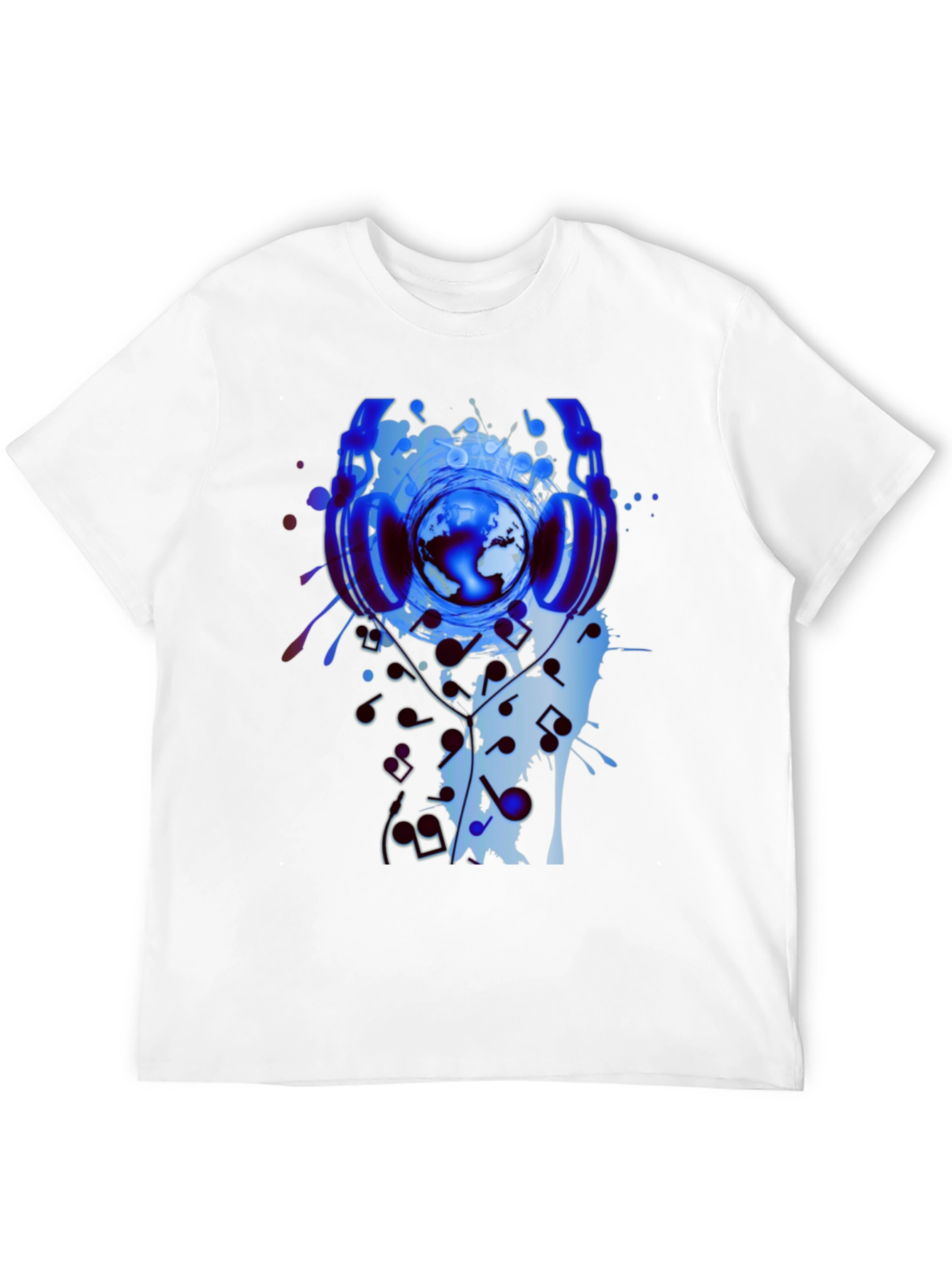 Global Beats Black T-Shirt: Music World Design