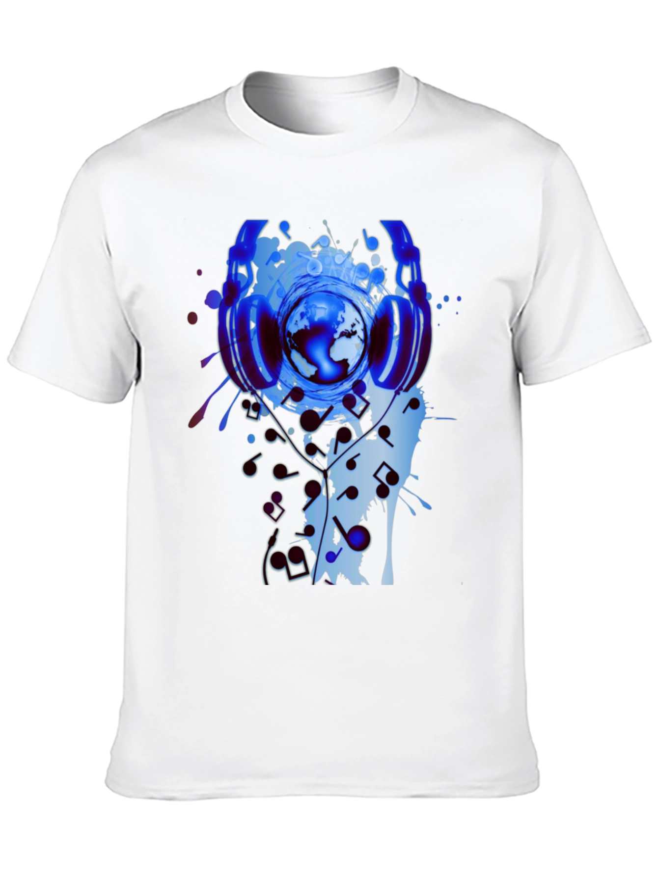 Global Beats Black T-Shirt: Music World Design