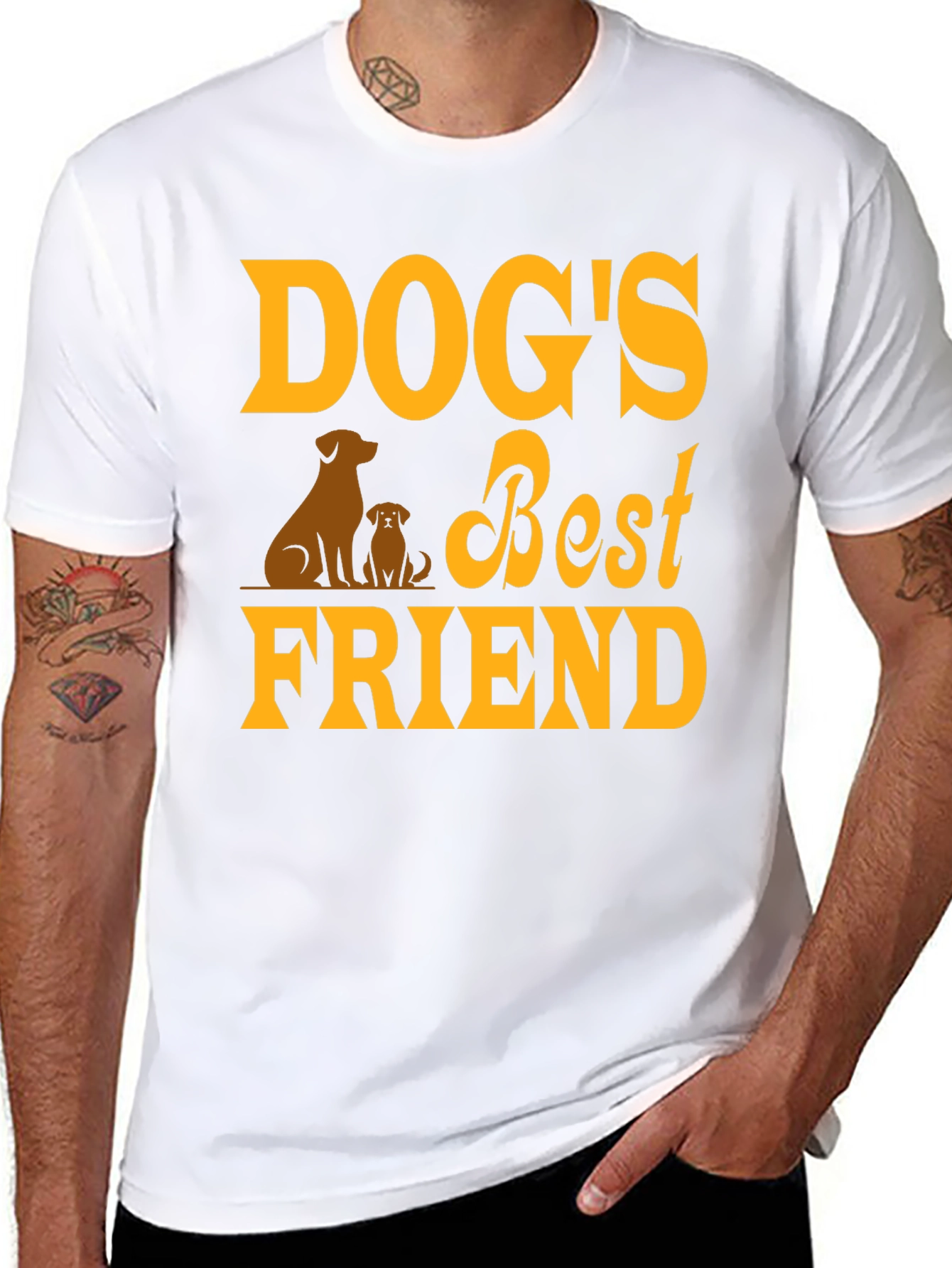 Dogs Best Friend Graphic Tee - Black Cotton