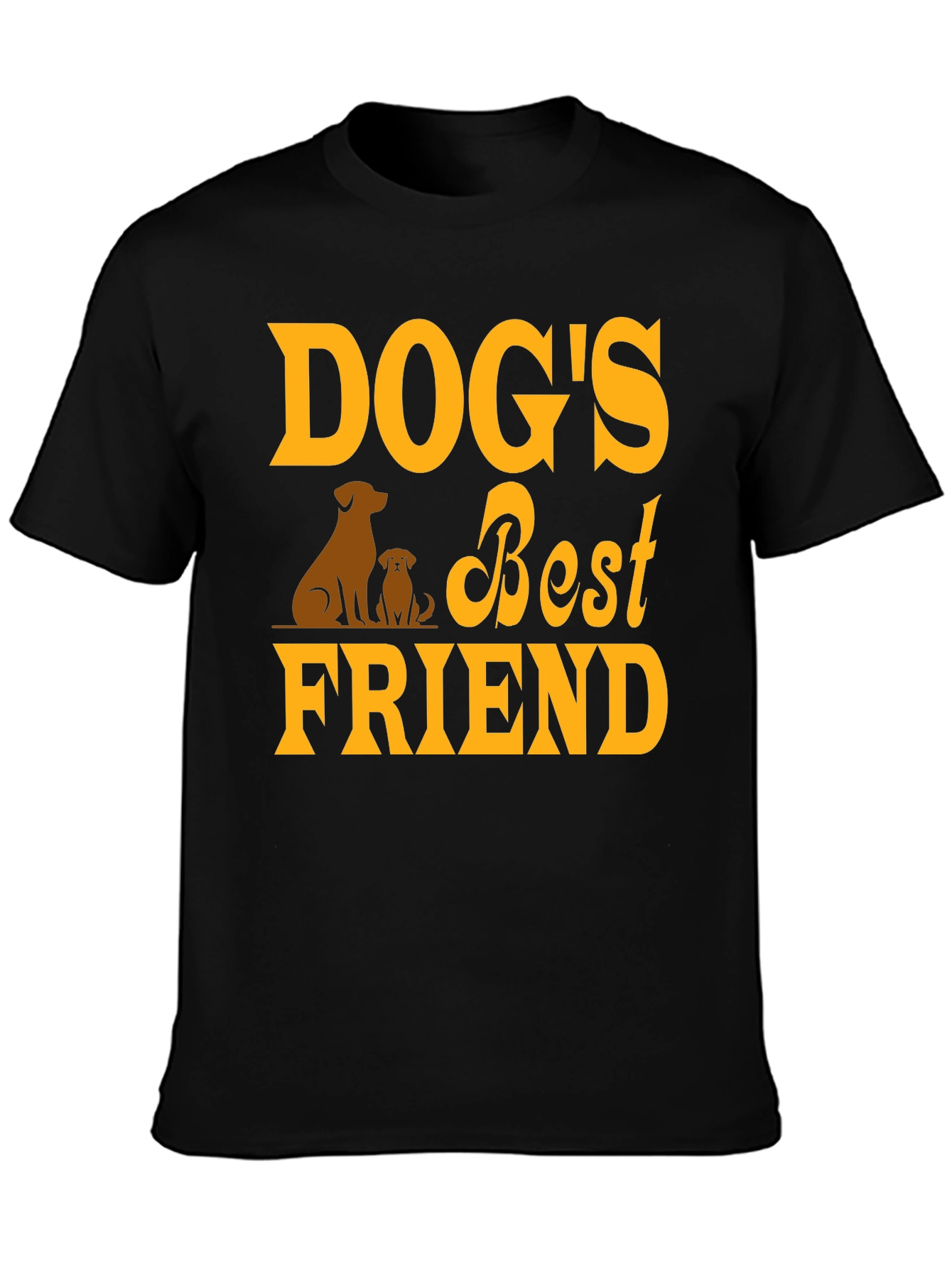 Dogs Best Friend Graphic Tee - Black Cotton
