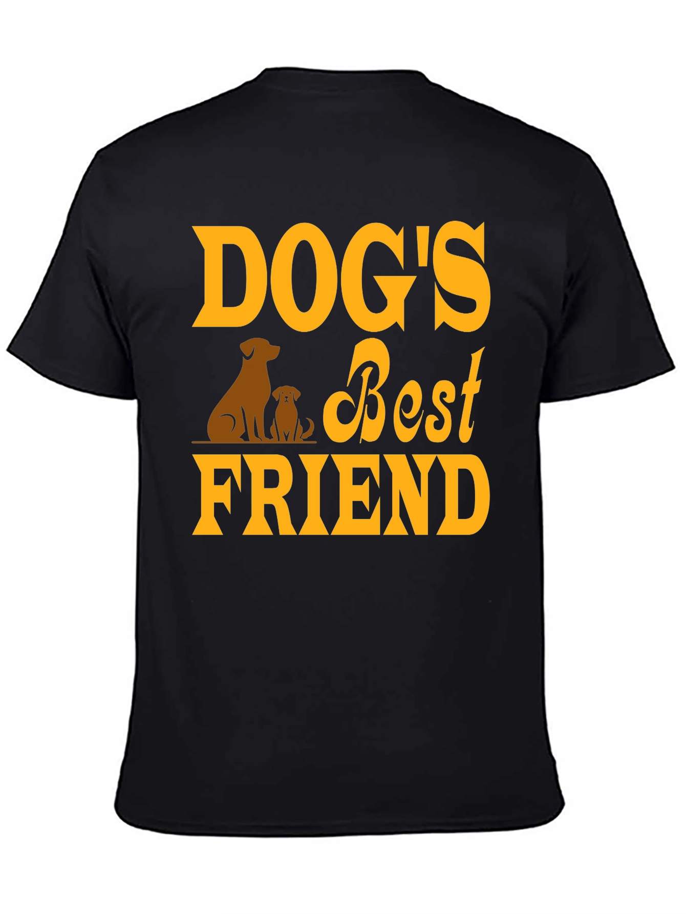Dogs Best Friend Graphic Tee - Black Cotton