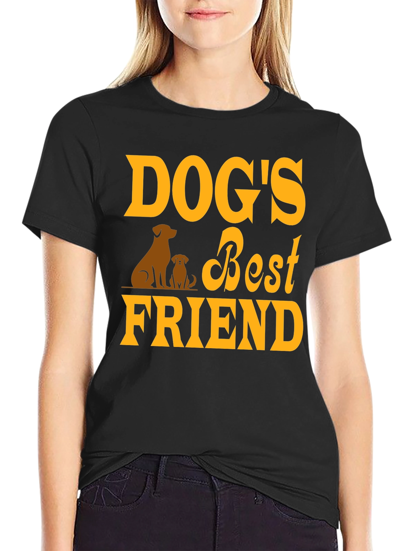 Dogs Best Friend Graphic Tee - Black Cotton