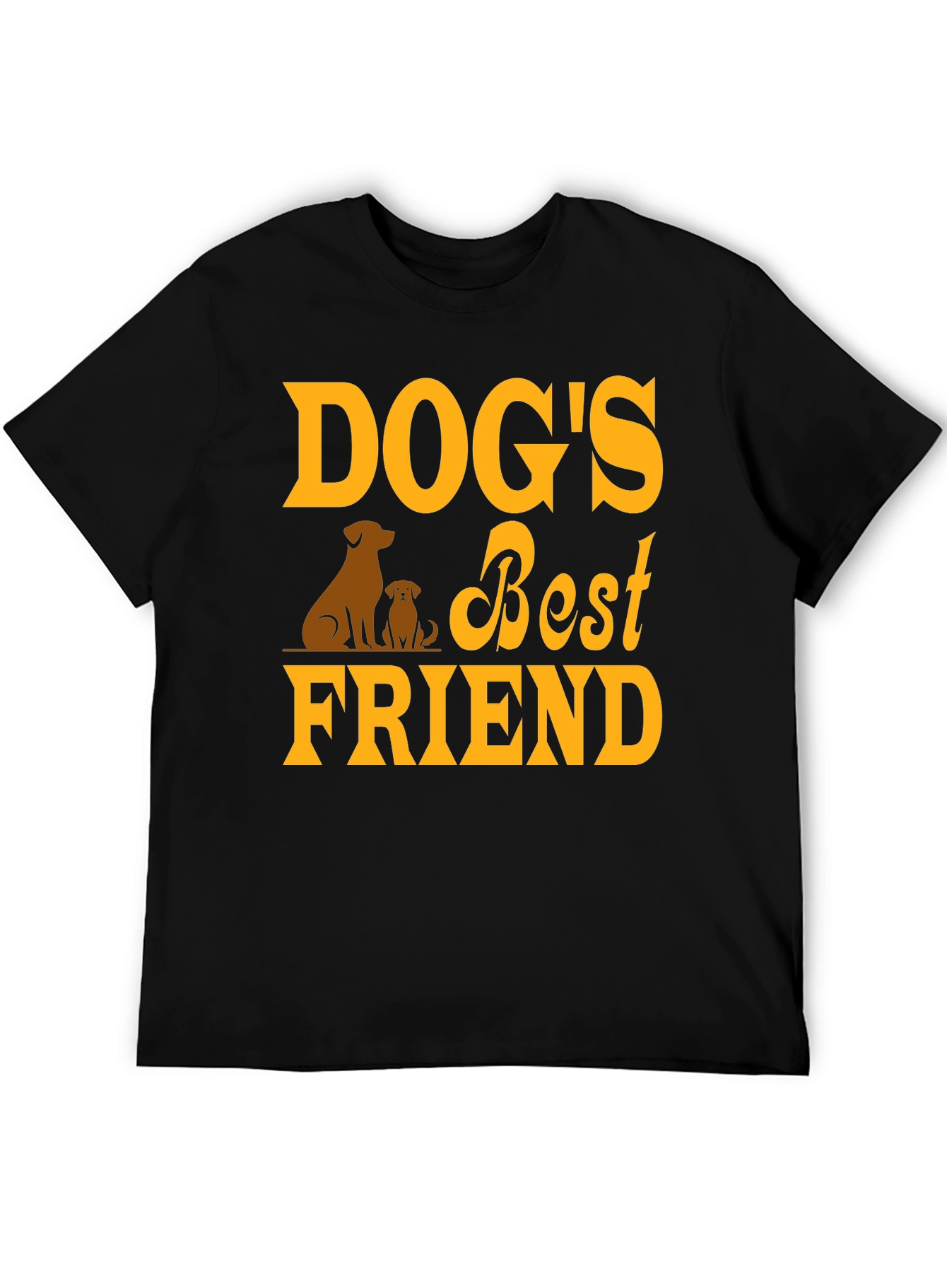 Dogs Best Friend Graphic Tee - Black Cotton