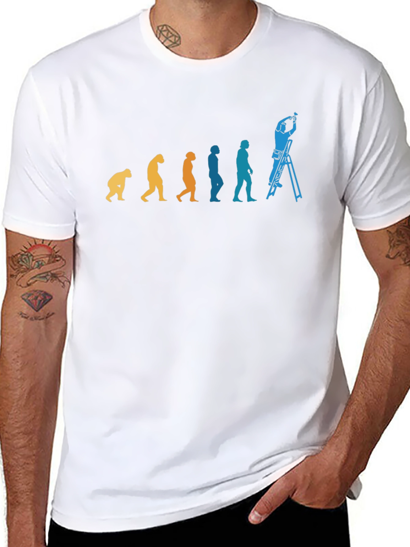 Evolution of Laborer Black T-Shirt