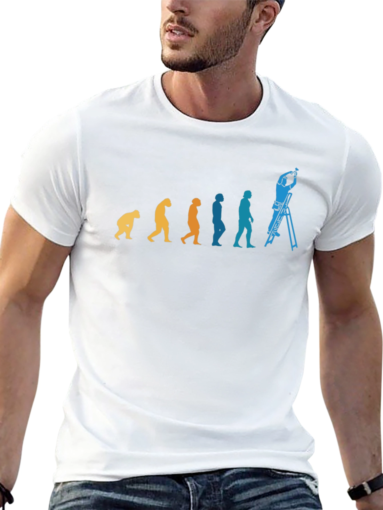 Evolution of Laborer Black T-Shirt