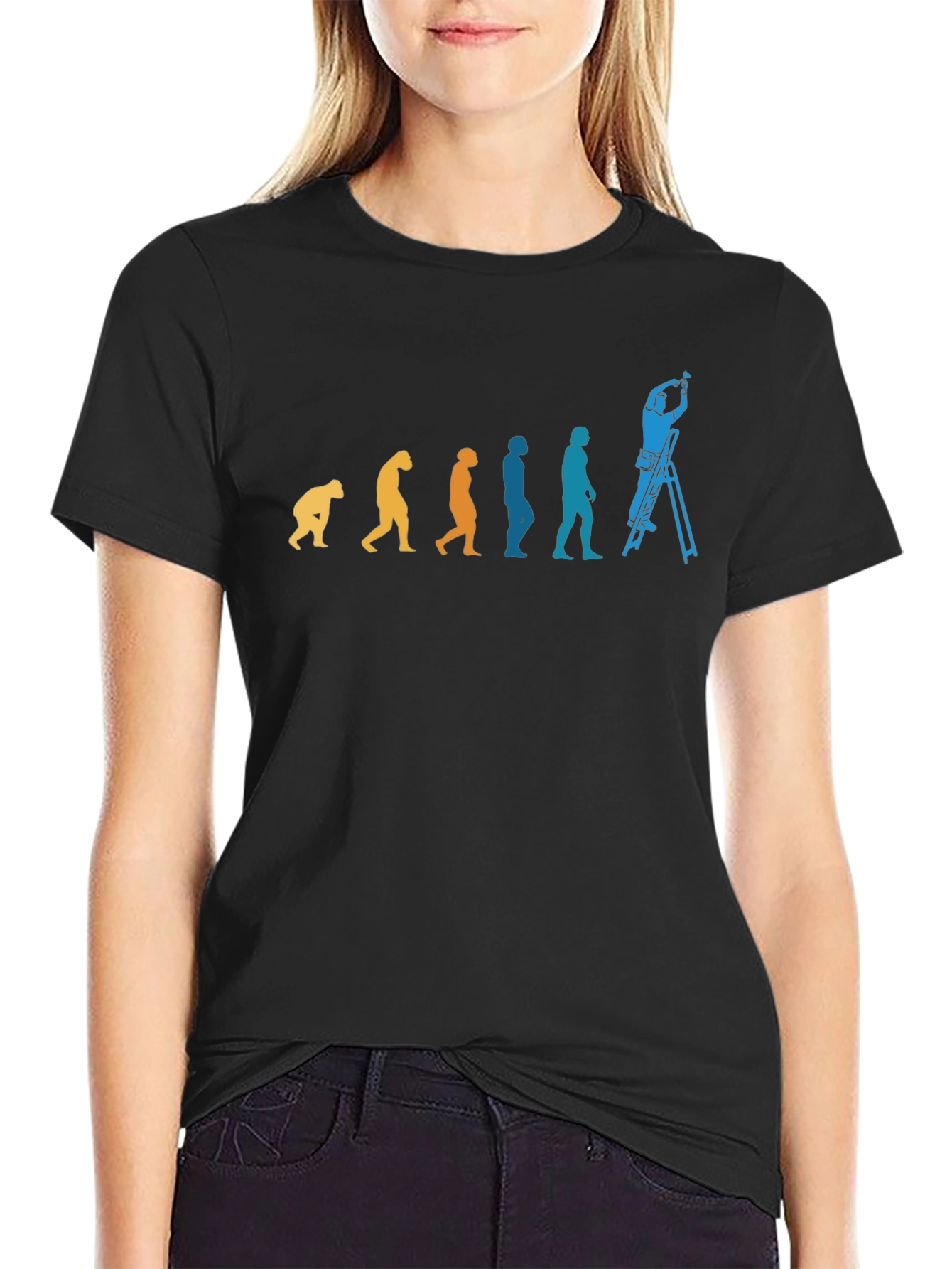 Evolution of Laborer Black T-Shirt