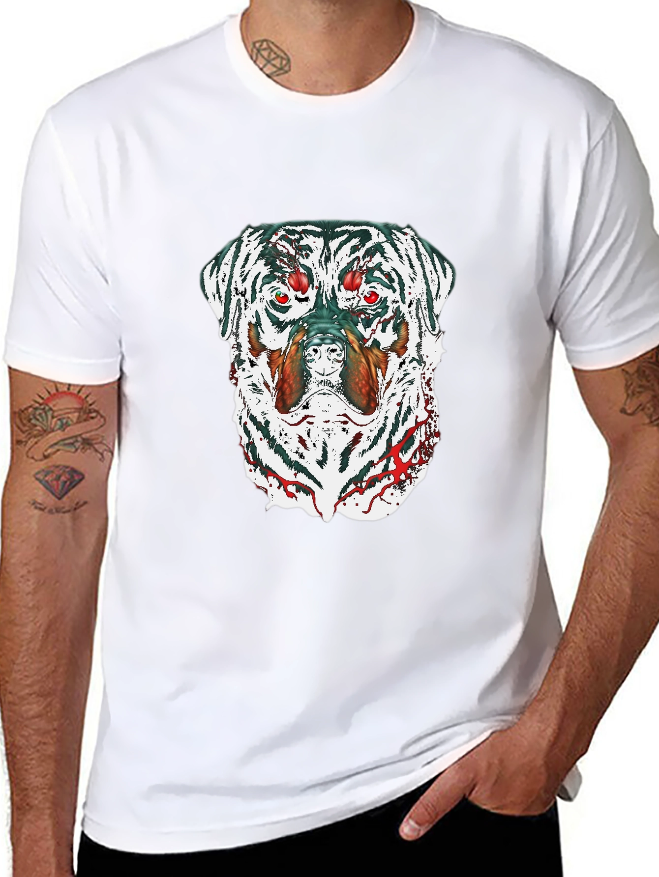 Zombie Rottweiler Graphic Tee - Black