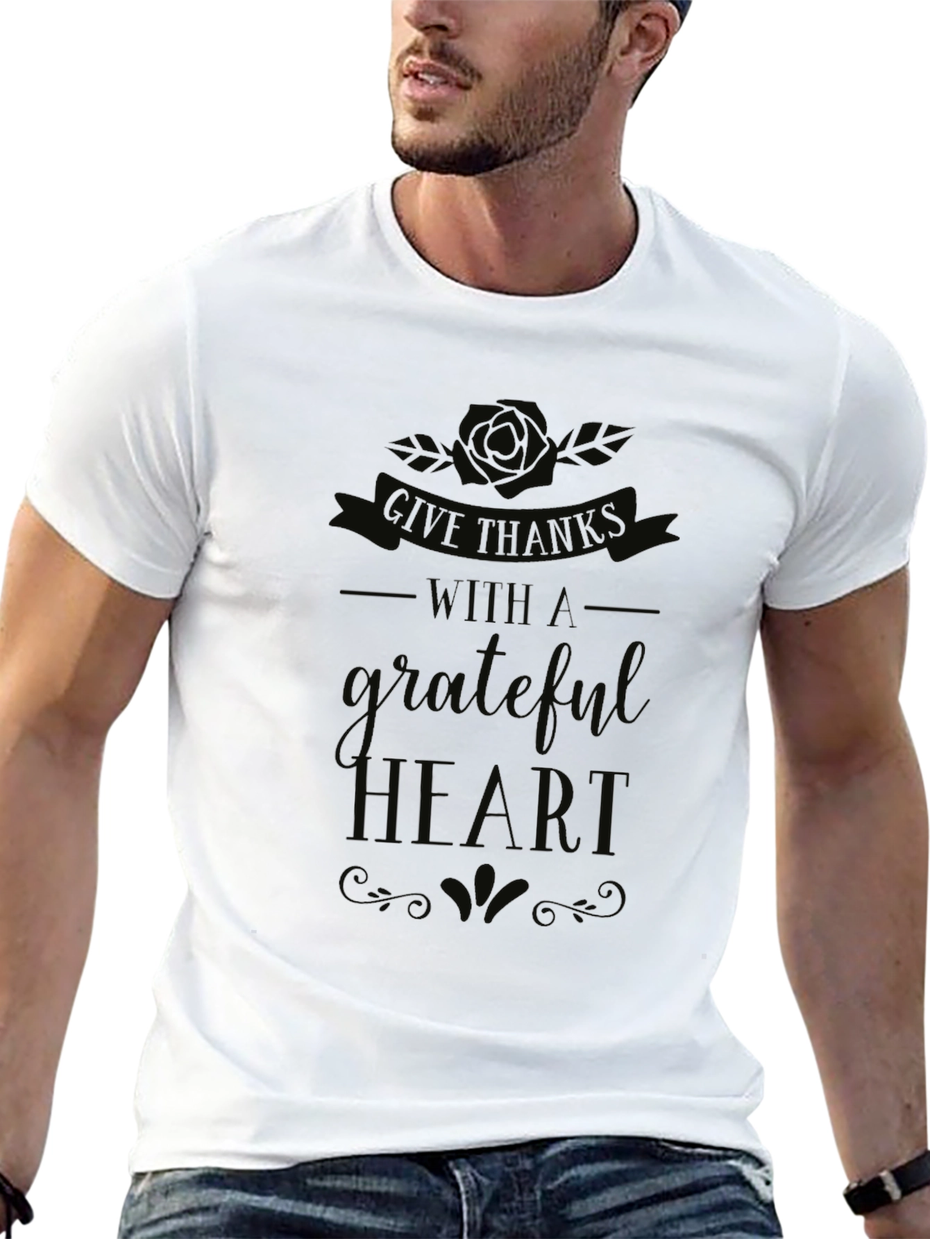 Grateful Heart Black T-Shirt
