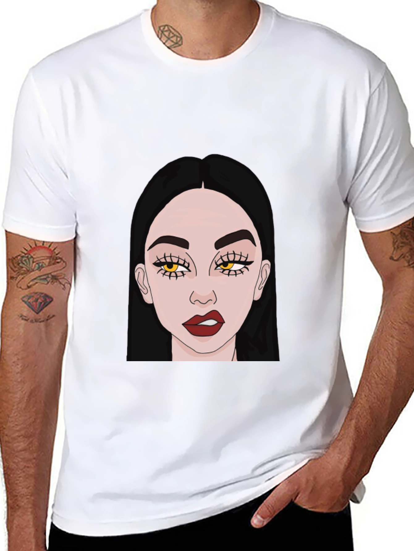 Trendy Woman Graphic Black T-Shirt