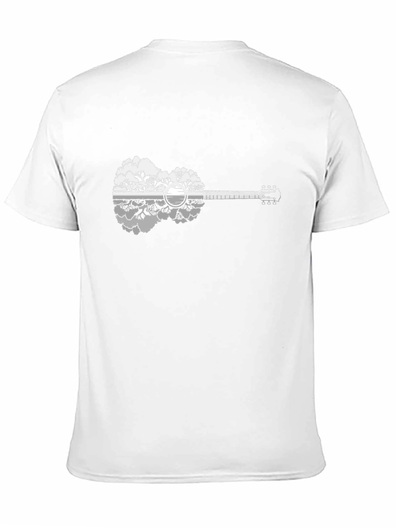 Nature Guitar Graphic Tee - Black Cotton Shirt