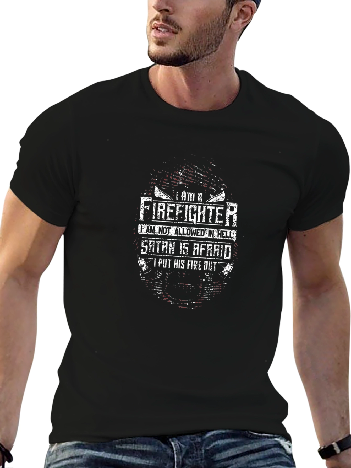 Firefighter Satan Afraid T-Shirt