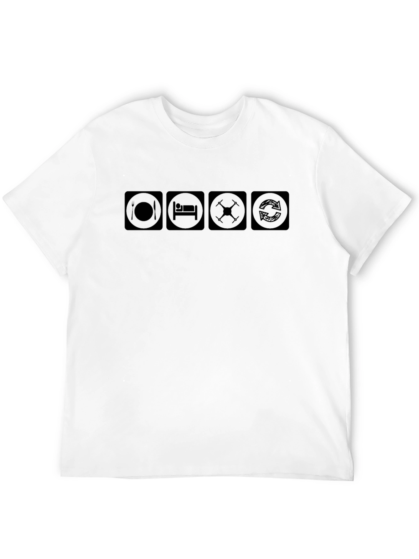 Eat Sleep Drone Repeat Black T-Shirt