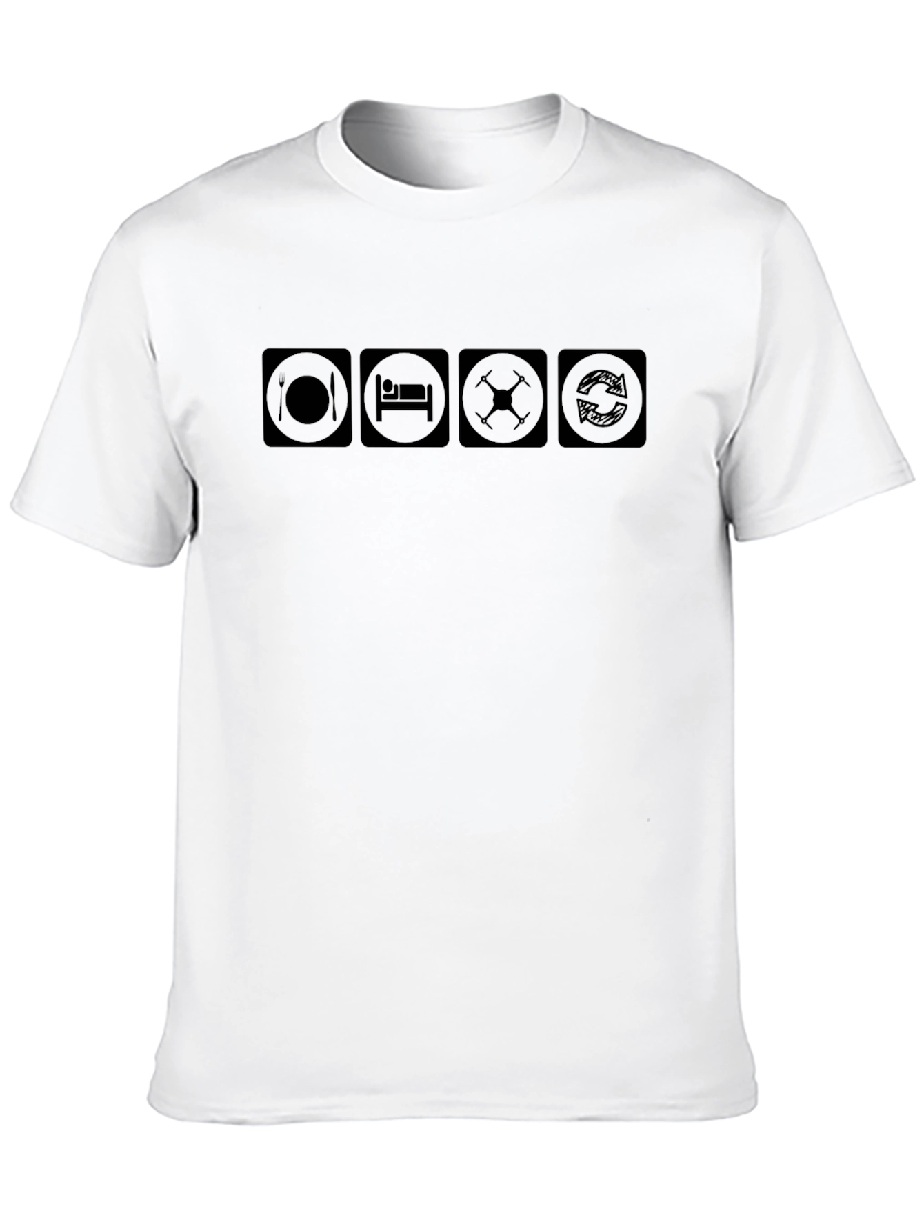 Eat Sleep Drone Repeat Black T-Shirt