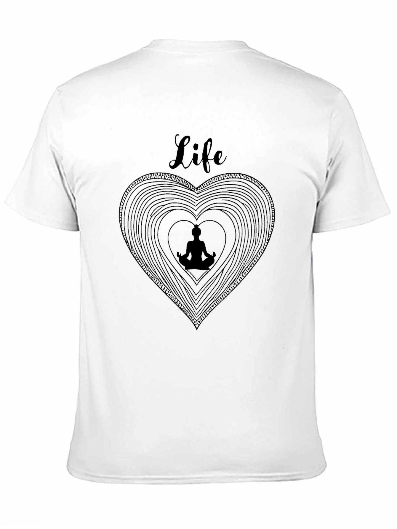 Life Meditation Heart T-Shirt - Black