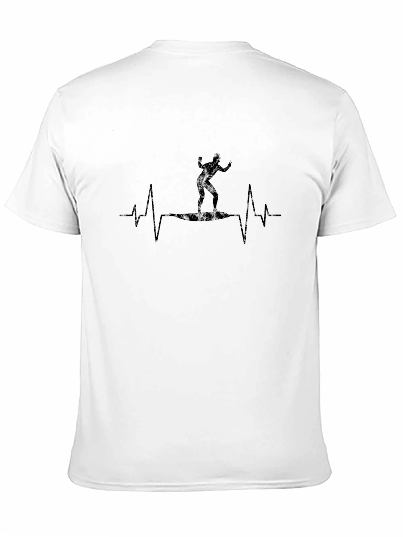 Surfer Lifeline Graphic Tee - Black Cotton T-Shirt