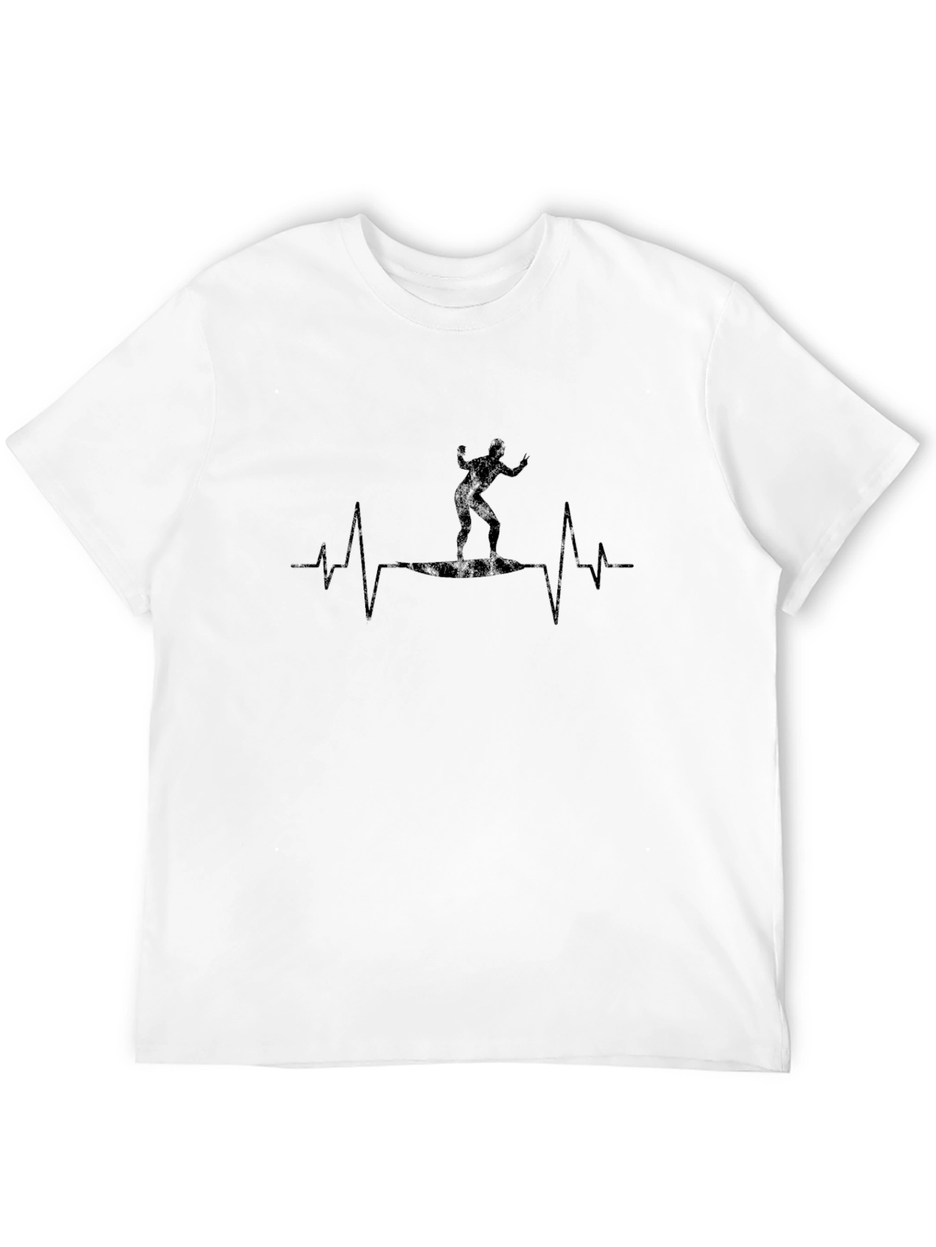 Surfer Lifeline Graphic Tee - Black Cotton T-Shirt