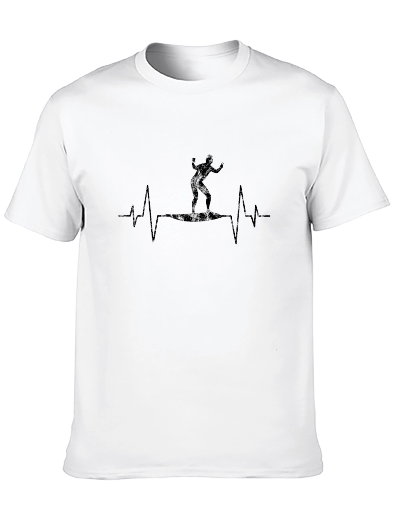 Surfer Lifeline Graphic Tee - Black Cotton T-Shirt
