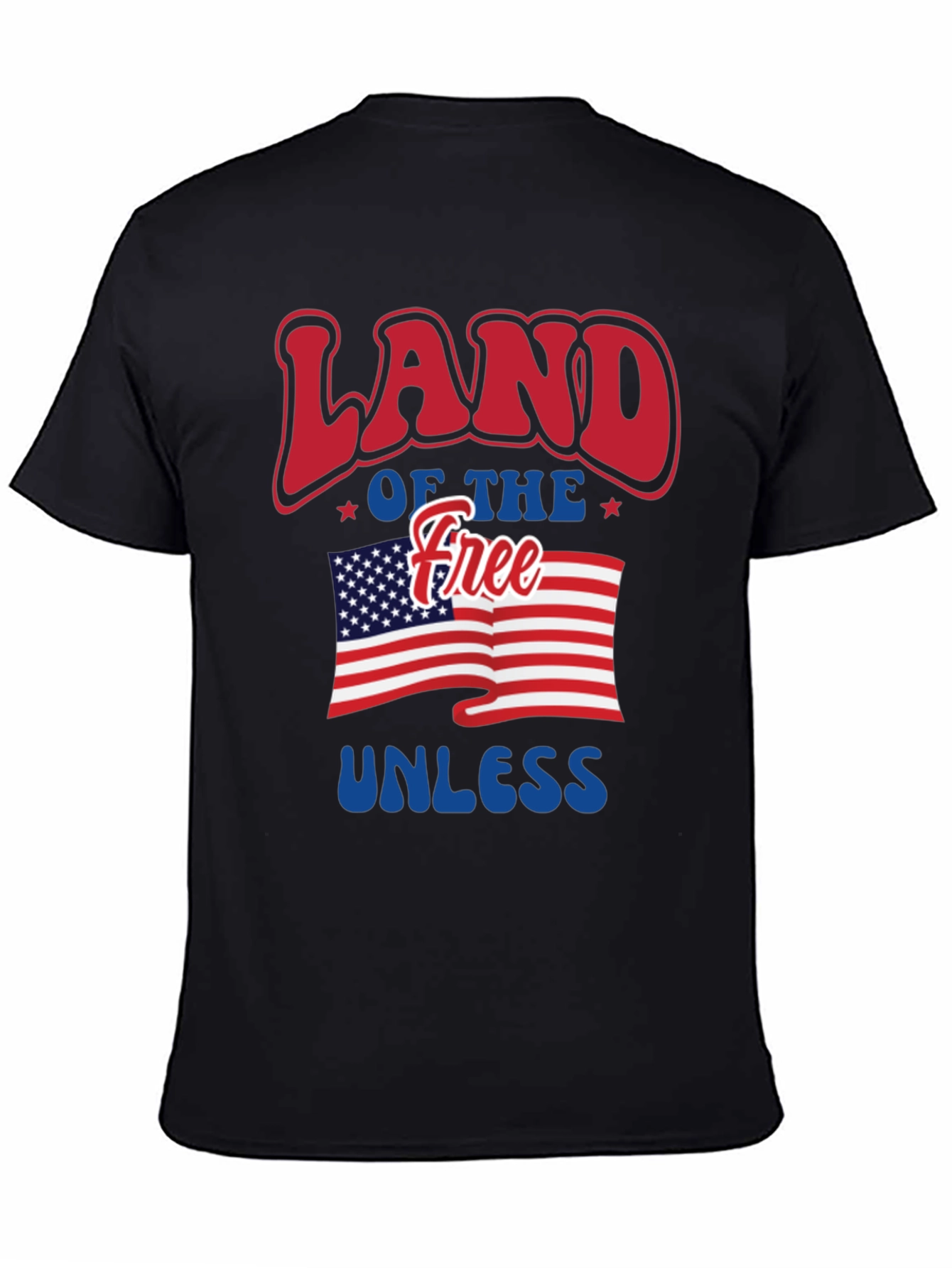 Patriotic Land of the Free Graphic T-Shirt