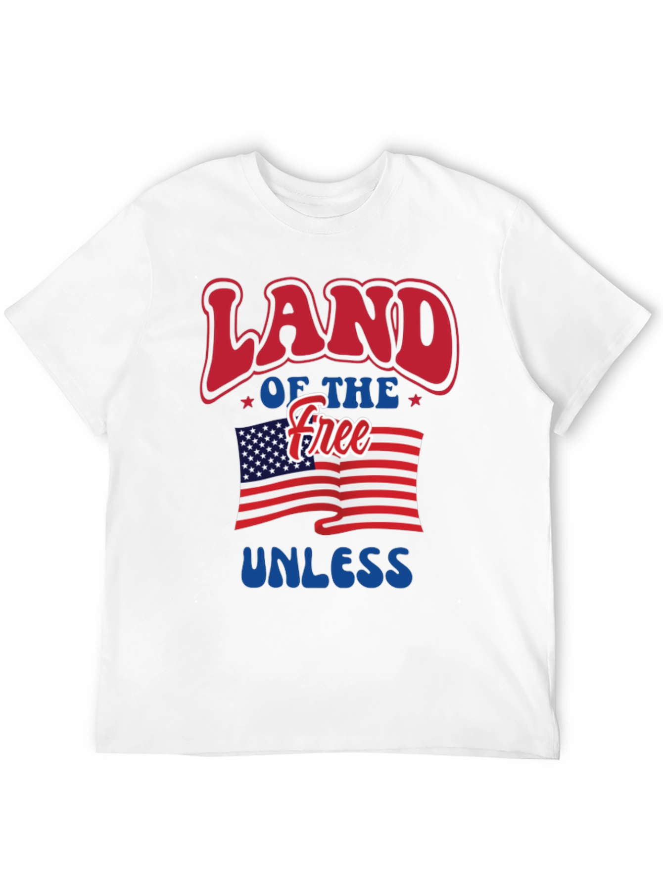 Patriotic Land of the Free Graphic T-Shirt