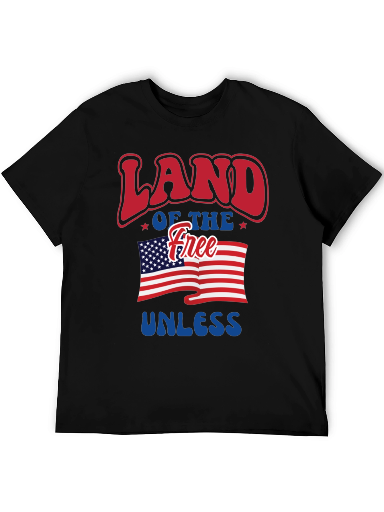 Patriotic Land of the Free Graphic T-Shirt