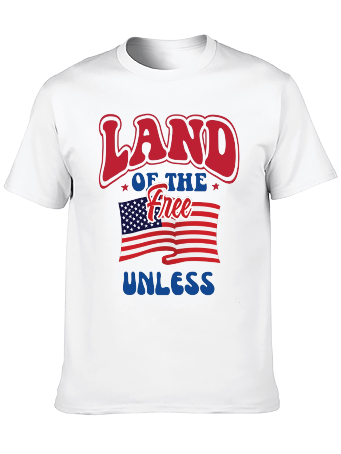 Patriotic Land of the Free Graphic T-Shirt