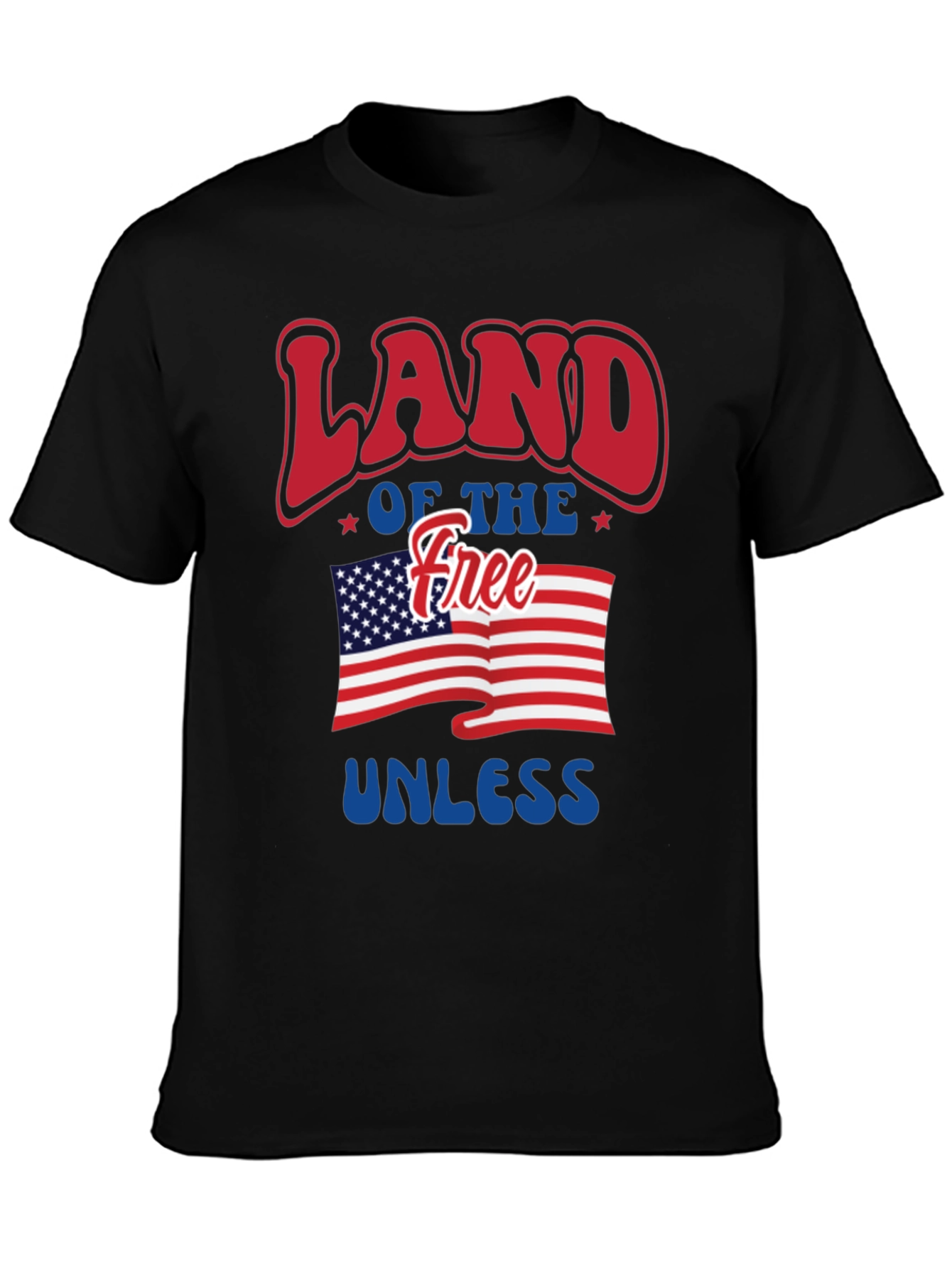 Patriotic Land of the Free Graphic T-Shirt