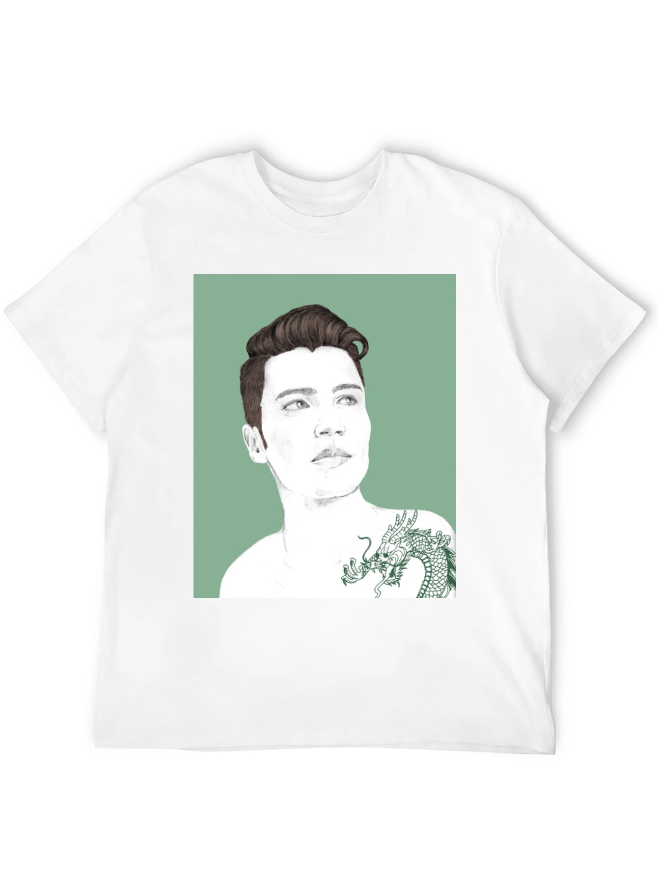 Graphic Tee - Man Portrait with Dragon Tattoo