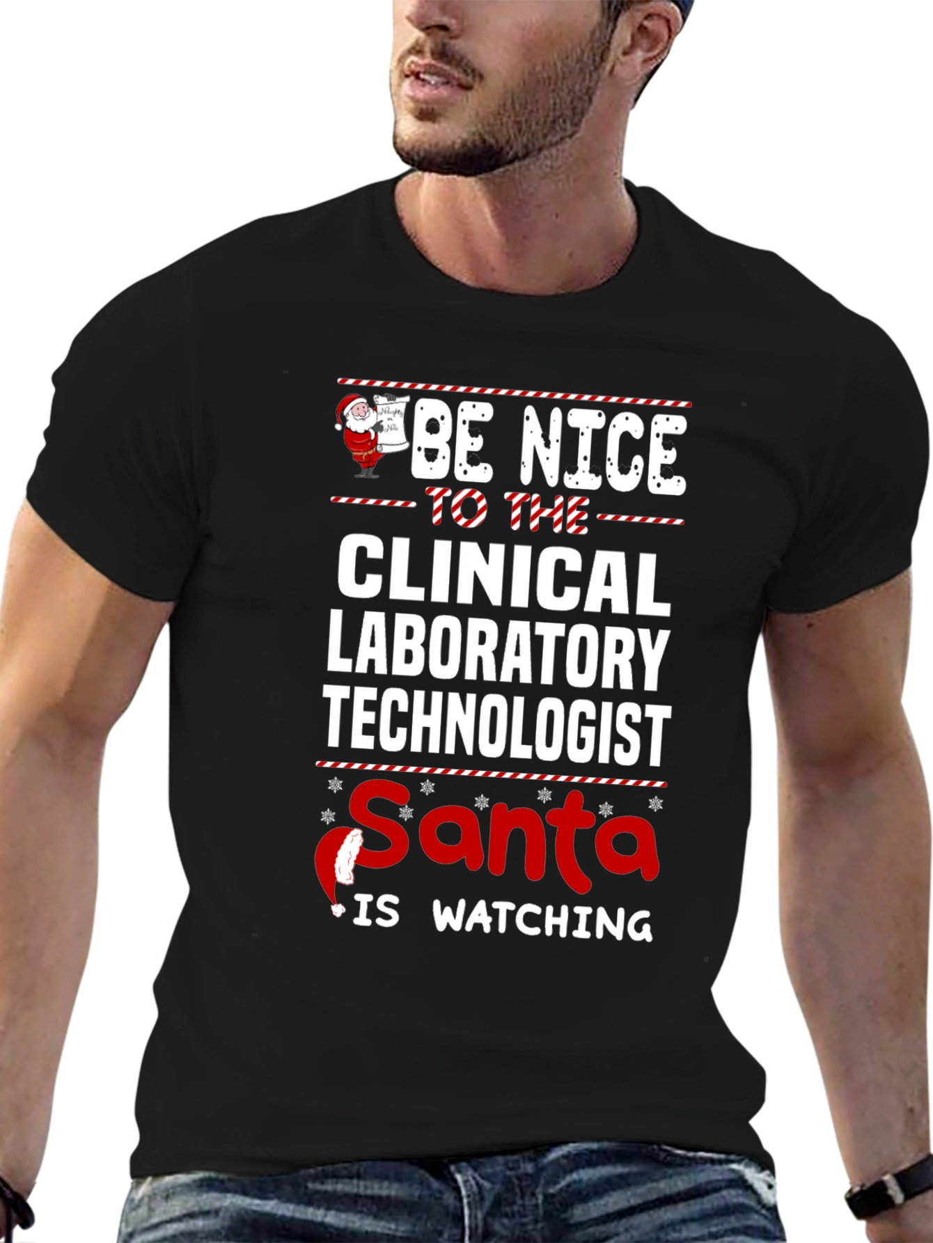 Be Nice To The Clinical Lab Tech Santa T-Shirt