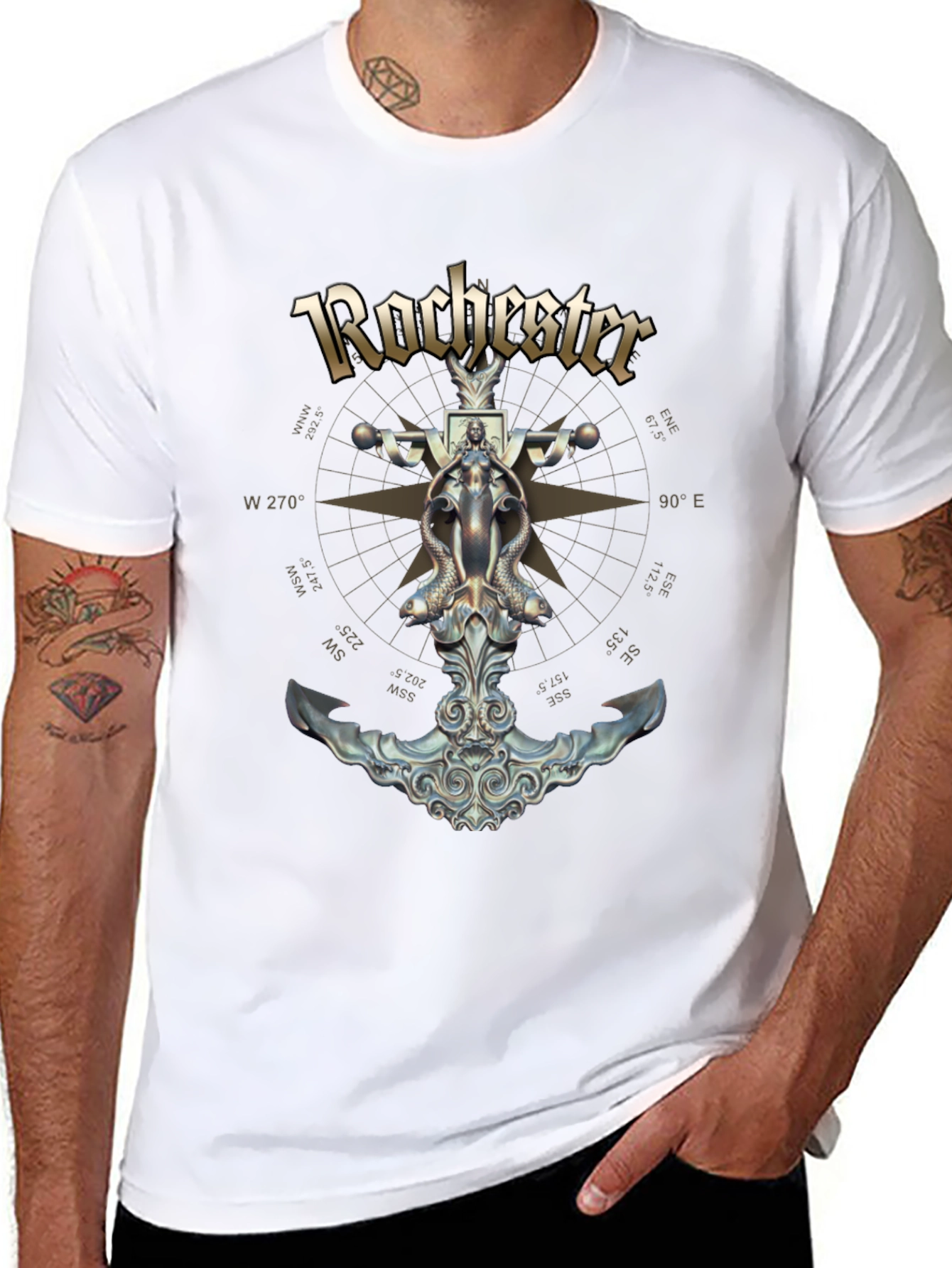 Rochester Anchor Compass Graphic T-Shirt