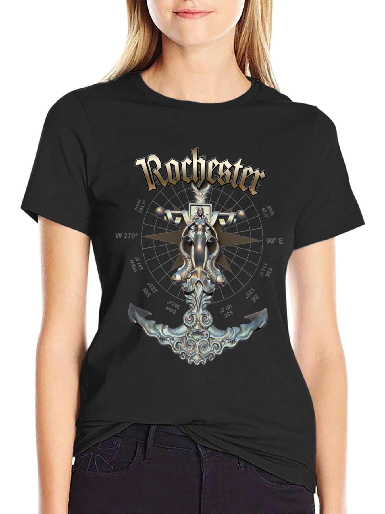 Rochester Anchor Compass Graphic T-Shirt
