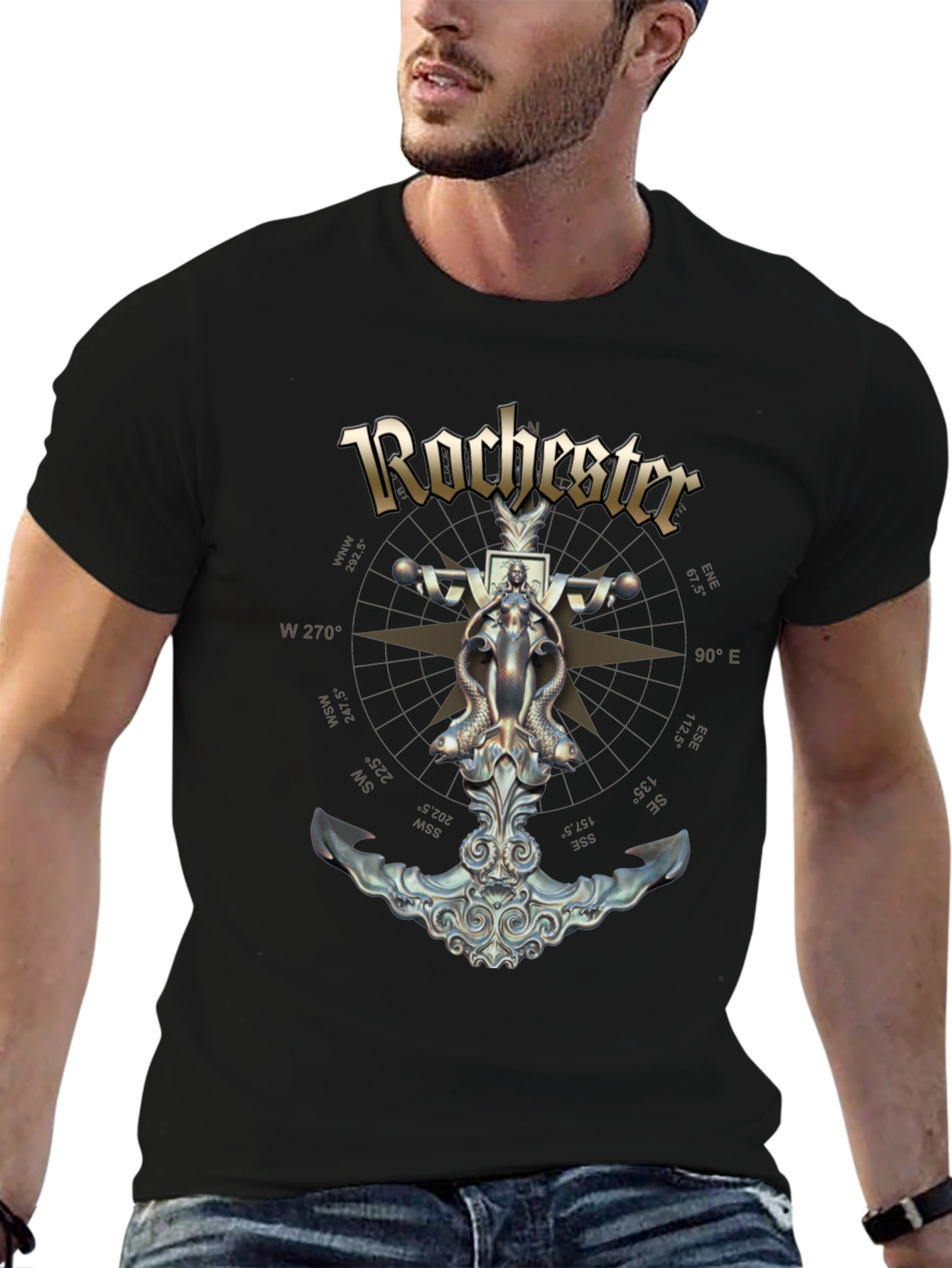 Rochester Anchor Compass Graphic T-Shirt