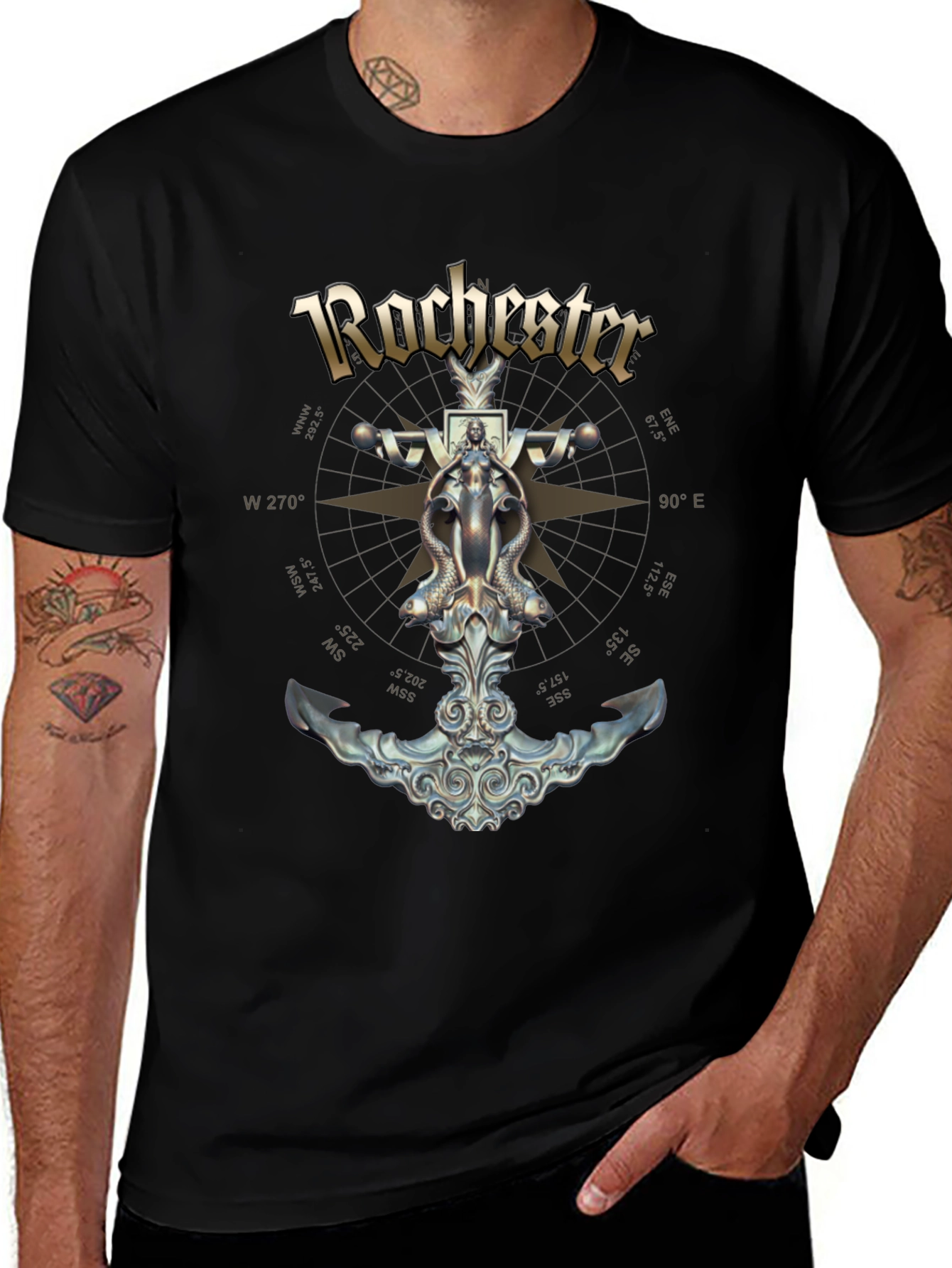 Rochester Anchor Compass Graphic T-Shirt