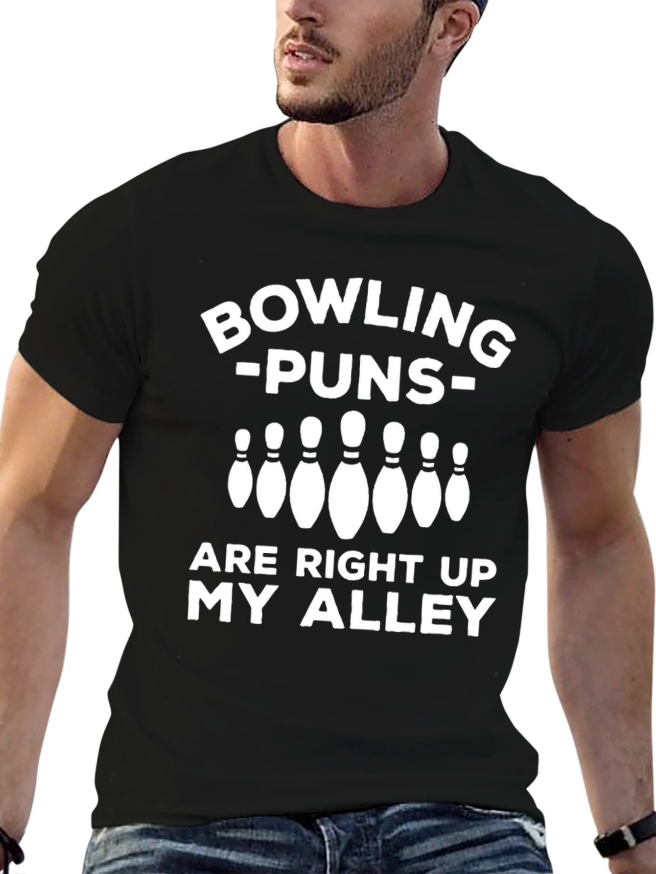Bowling Puns Graphic T-Shirt - Right Up My Alley!